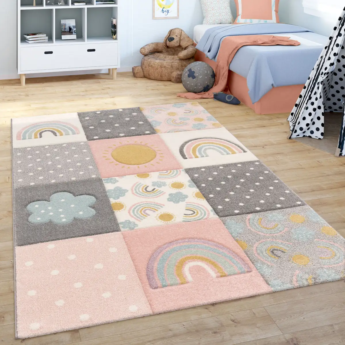 Детский ковер Paco Home "Cosmo 962", прямоугольный, 3D-дизайн, узор в стиле пэчворк, мотив радуги и точек, пастельные тона 160х230 см, цвет mehrfarbig
Детский ковер Paco Home "Cosmo 962", прямоугольный, 3D-дизайн, узор в стиле пэчворк, мотив радуги и точек, пастельные тона 160х230 см, цвет mehrfarbig