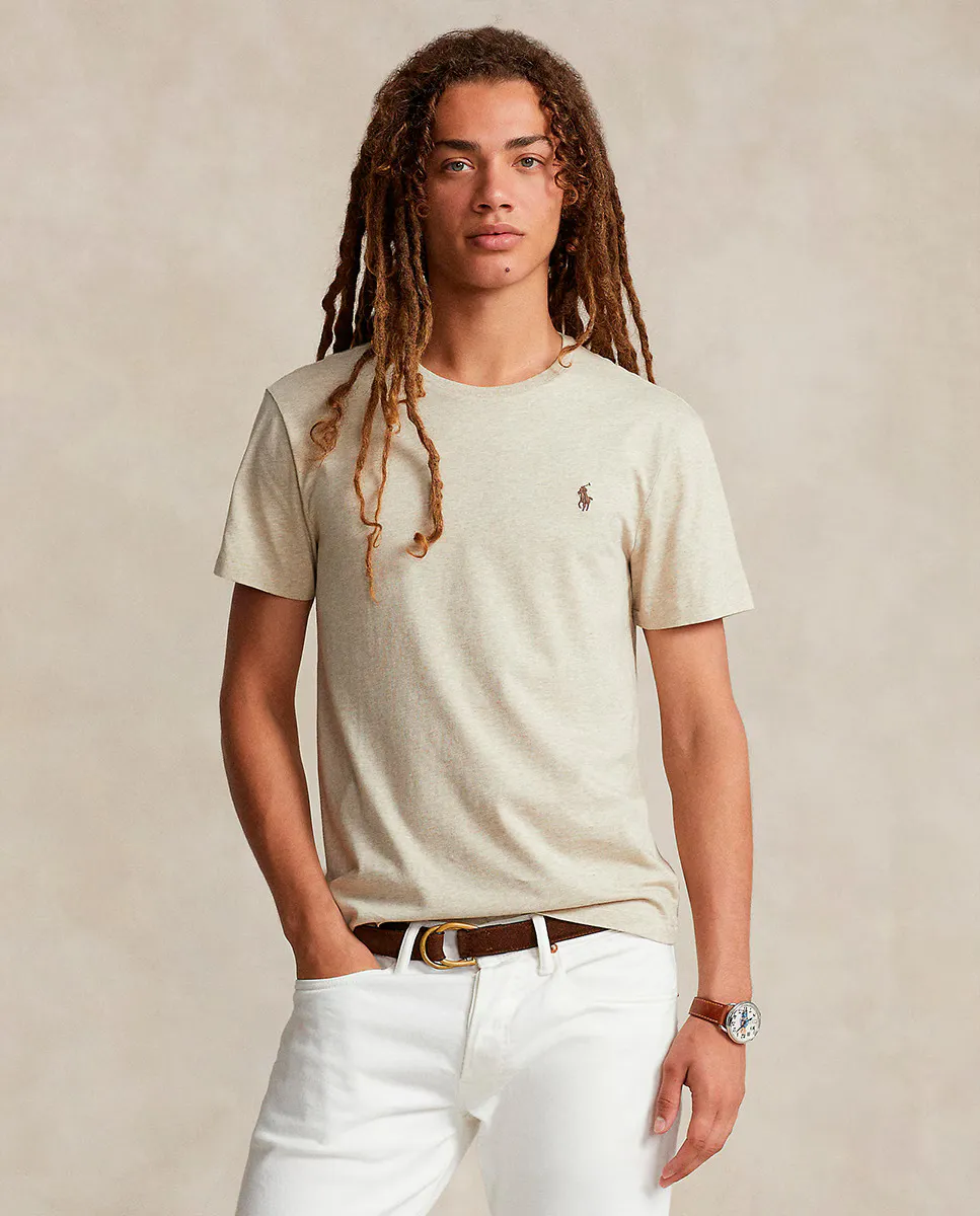 Хлопковая мужская футболка с коротким рукавом Polo Ralph Lauren, цвет Blanco Harina
Хлопковая мужская футболка с коротким рукавом Polo Ralph Lauren, цвет Blanco Harina