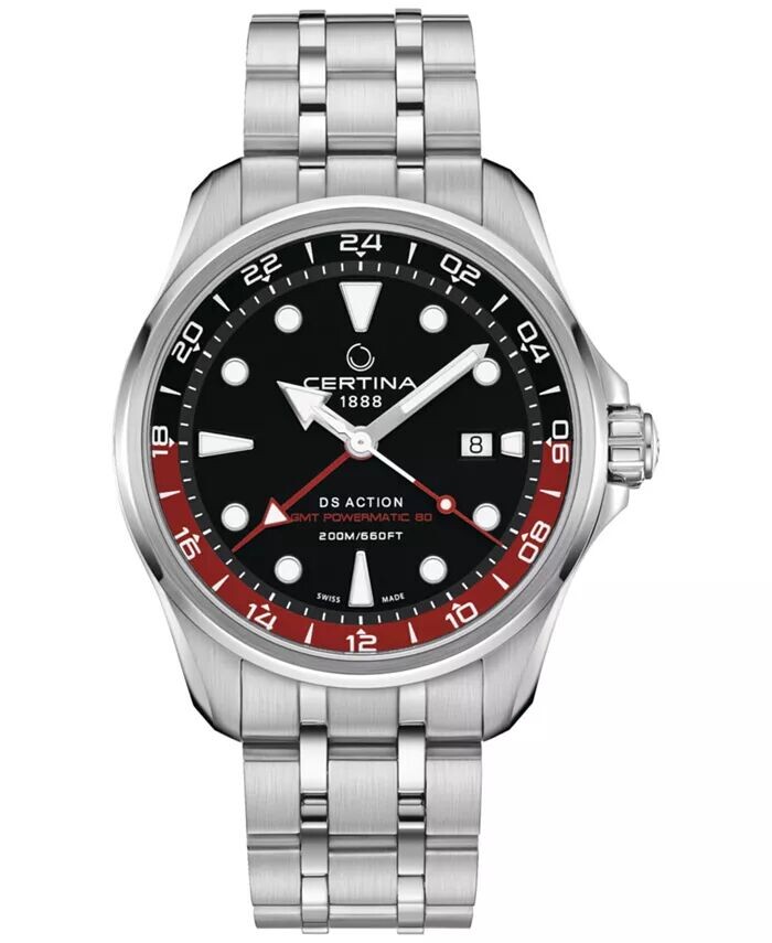 Мужские швейцарские автоматические часы DS Action GMT с браслетом из нержавеющей стали, 43 мм Certina
Мужские швейцарские автоматические часы DS Action GMT с браслетом из нержавеющей стали, 43 мм Certina
