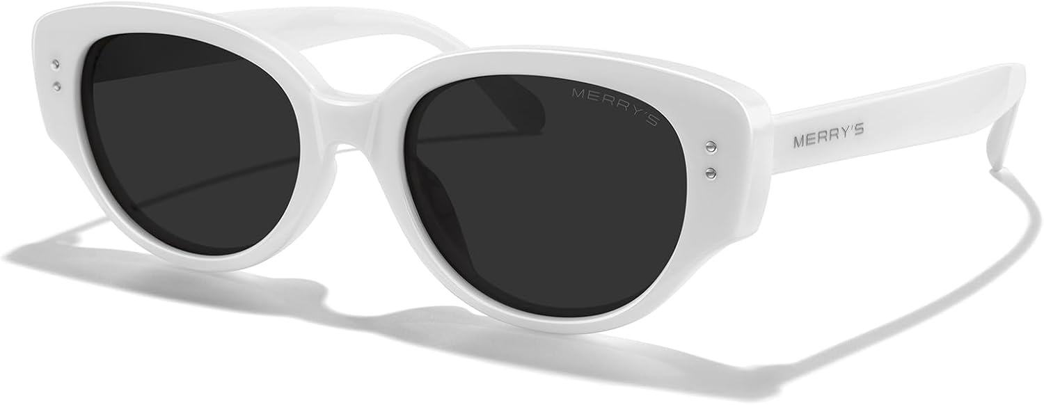 Современные женские солнцезащитные очки MERRY'S из ацетата в стиле ретро, узкие, заостренные, «кошачий глаз», поляризованные, с защитой от УФ-излучения UV400, модель S6194, White Frame/Black Lens
Современные женские солнцезащитные очки MERRY'S из ацетата в стиле ретро, узкие, заостренные, «кошачий глаз», поляризованные, с защитой от УФ-излучения UV400, модель S6194, White Frame/Black Lens