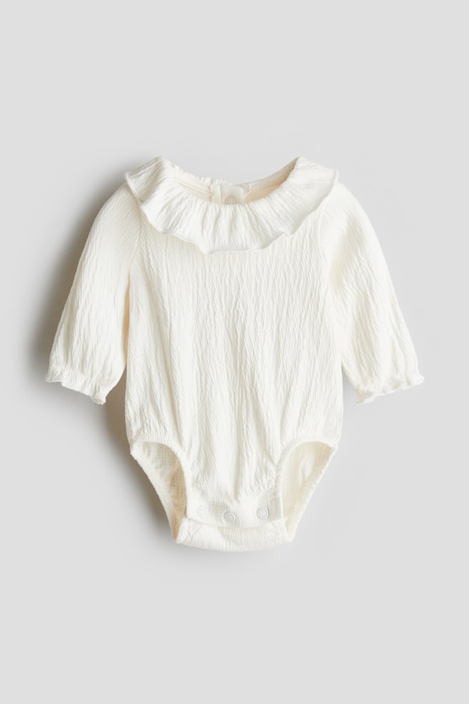 Боди из жатого трикотажа с воротником H&M, белый
Боди из жатого трикотажа с воротником H&M, белый