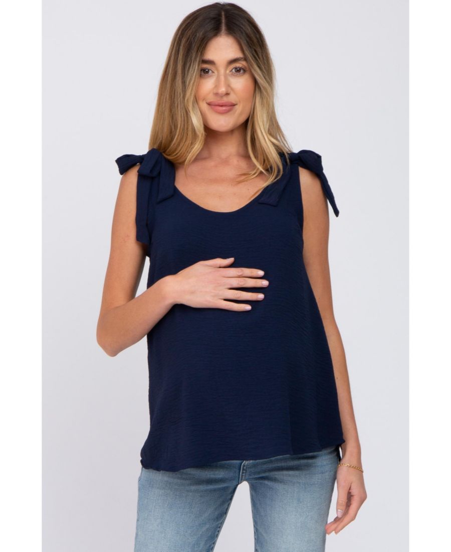 Майка для беременных темно-синего цвета с бантом на плечах Pinkblush, Navy blue
Майка для беременных темно-синего цвета с бантом на плечах Pinkblush, Navy blue