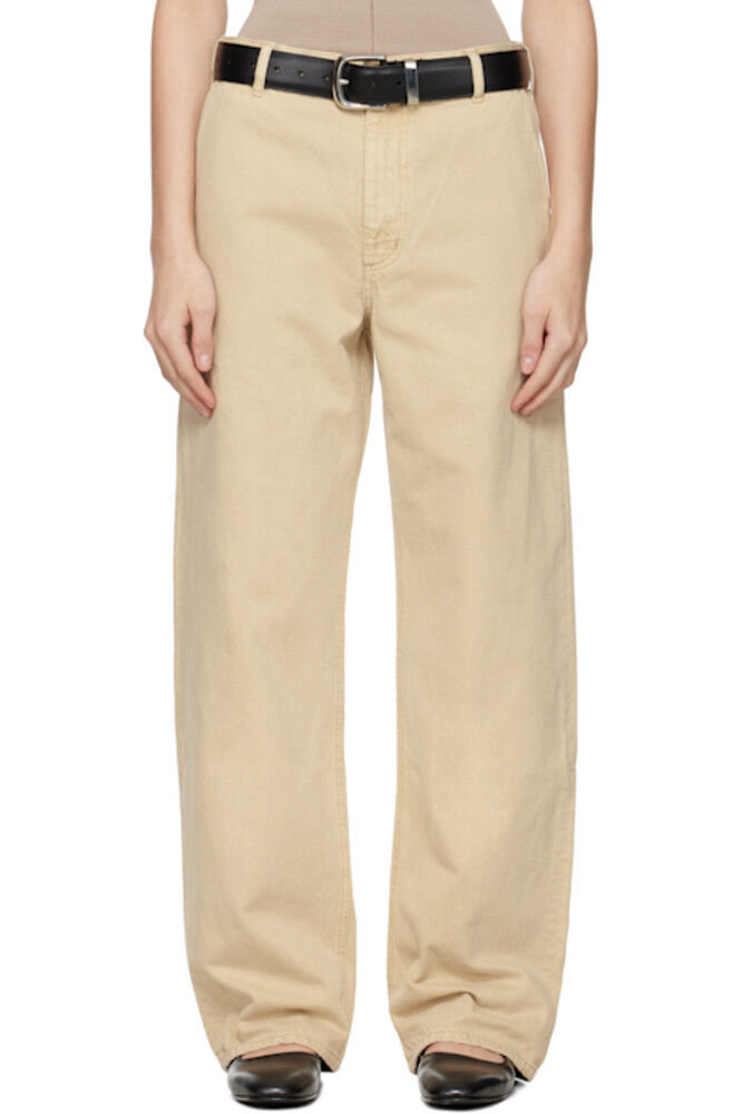 Бежевые джинсы-колонны Kallmeyer 
Бежевые джинсы-колонны Kallmeyer