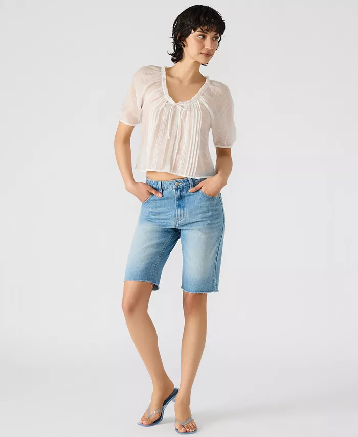 Женский прозрачный топ Lana с рукавами-фонариками Steve Madden, белый
Женский прозрачный топ Lana с рукавами-фонариками Steve Madden, белый