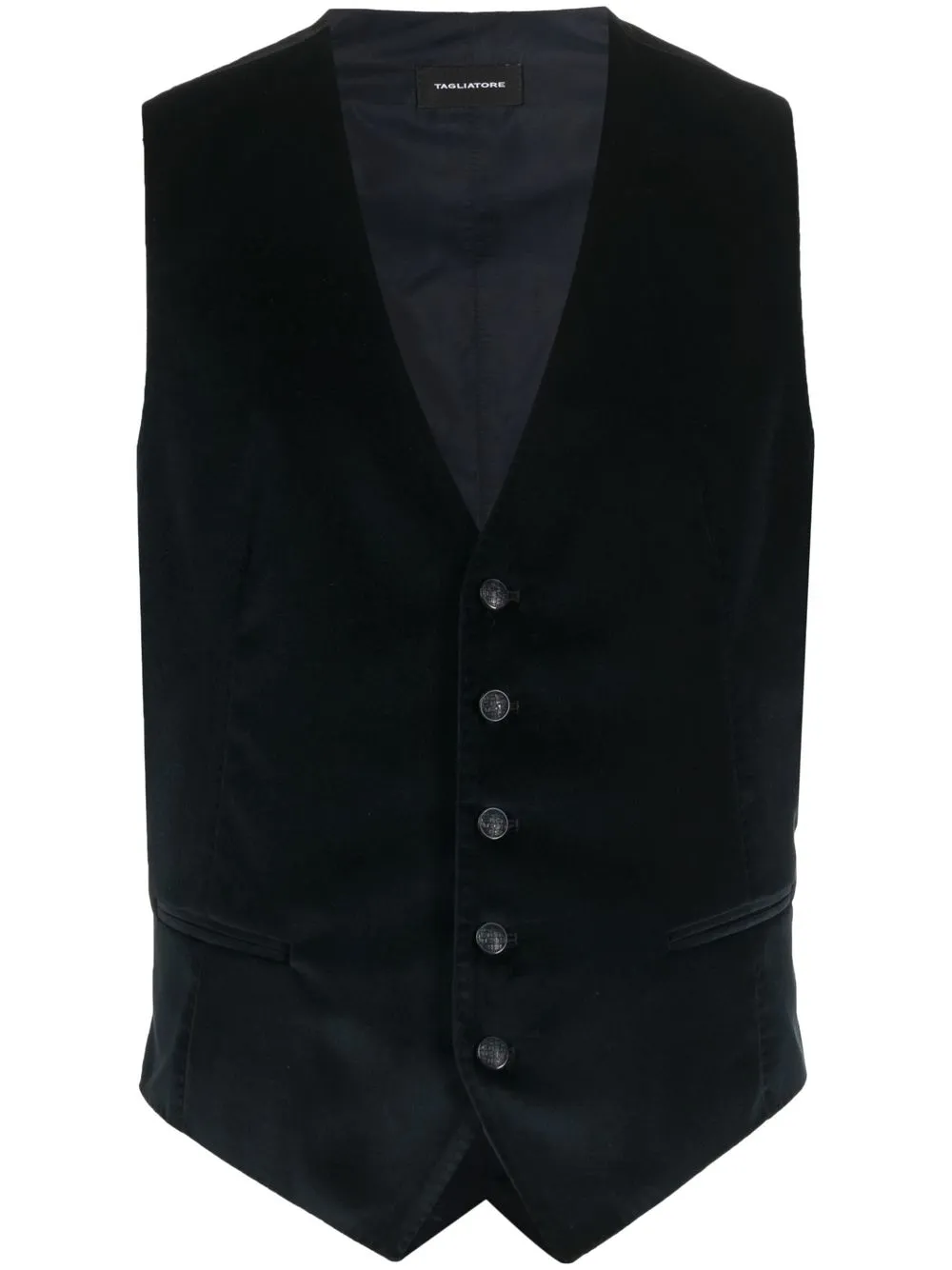 Однобортный жилет со вставками Tagliatore, синий
Однобортный жилет со вставками Tagliatore, синий