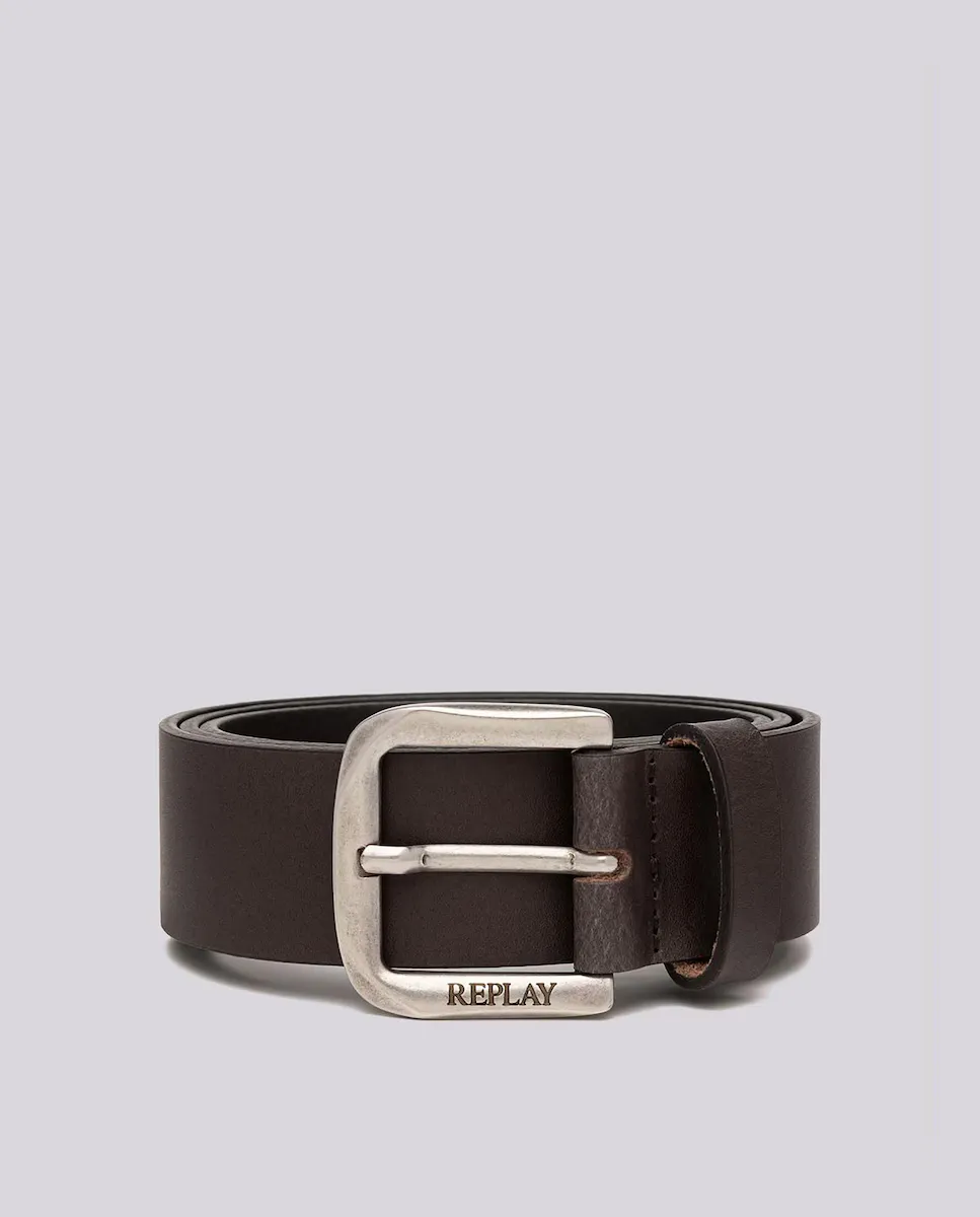 Мужской кожаный ремень с пряжкой с логотипом Replay, темно-коричневый
Мужской кожаный ремень с пряжкой с логотипом Replay, темно-коричневый