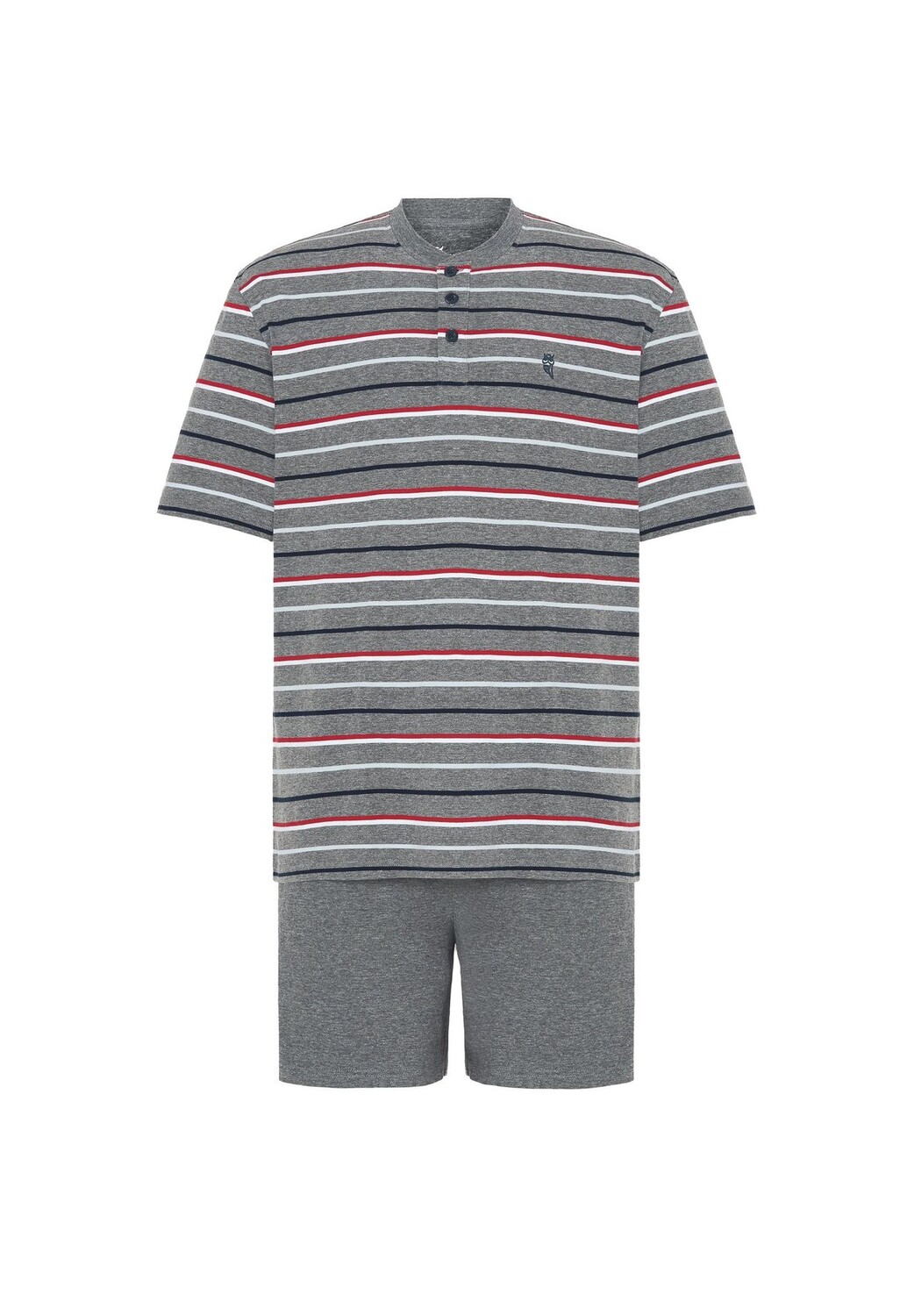 Мужская пижама с короткими пуговицами и планкой, трикотажная в полоску, серая El Búho NOCTURNO, серый
Мужская пижама с короткими пуговицами и планкой, трикотажная в полоску, серая El Búho NOCTURNO, серый