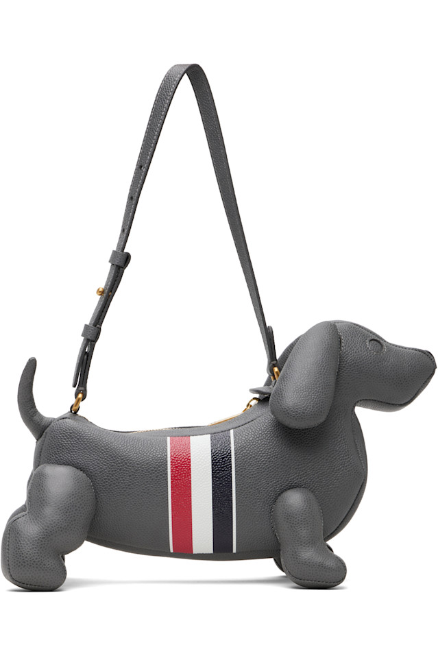 Thom Browne Серая полосатая сумка RWB Baby Hector
Thom Browne Серая полосатая сумка RWB Baby Hector