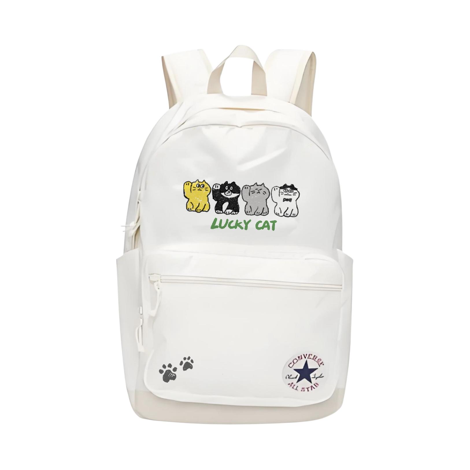 Converse Полиэстеровый рюкзак обычный унисекс белый, Lucky Cat Club
Converse Полиэстеровый рюкзак обычный унисекс белый, Lucky Cat Club