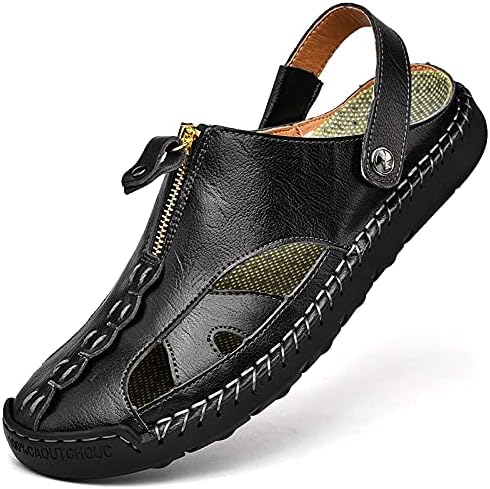 Мужские кожаные сандалии, ручная строчка, коричневый, синий, черный цвета, дышащие повседневные летние пляжные туфли с молнией Generic
Мужские кожаные сандалии, ручная строчка, коричневый, синий, черный цвета, дышащие повседневные летние пляжные туфли с молнией Generic