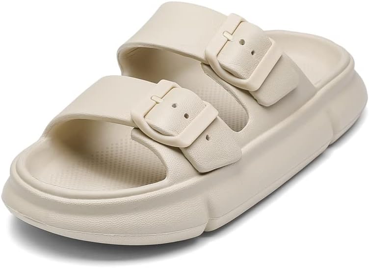 Тапочки-подушечки для женщин и мужчин, регулируемые шлепанцы с двойной пряжкой, сандалии с толстой мягкой подошвой и открытым носком Fswinder, хаки
Тапочки-подушечки для женщин и мужчин, регулируемые шлепанцы с двойной пряжкой, сандалии с толстой мягкой подошвой и открытым носком Fswinder, хаки