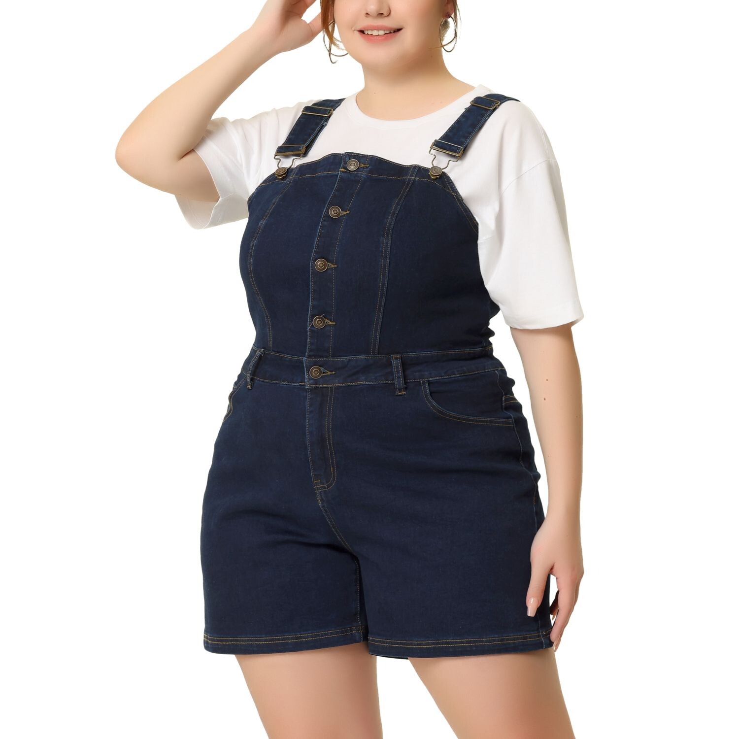 Женский модный однобортный джинсовый короткий комбинезон больших размеров Agnes Orinda
Женский модный однобортный джинсовый короткий комбинезон больших размеров Agnes Orinda