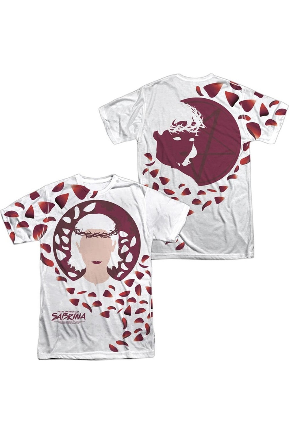 Футболка с коротким рукавом для взрослых из полиэстера «Леденящие душу приключения Сабрины» с принтом «Терновый венец» (спереди/сзади) Gildan, белый
Футболка с коротким рукавом для взрослых из полиэстера «Леденящие душу приключения Сабрины» с принтом «Терновый венец» (спереди/сзади) Gildan, белый