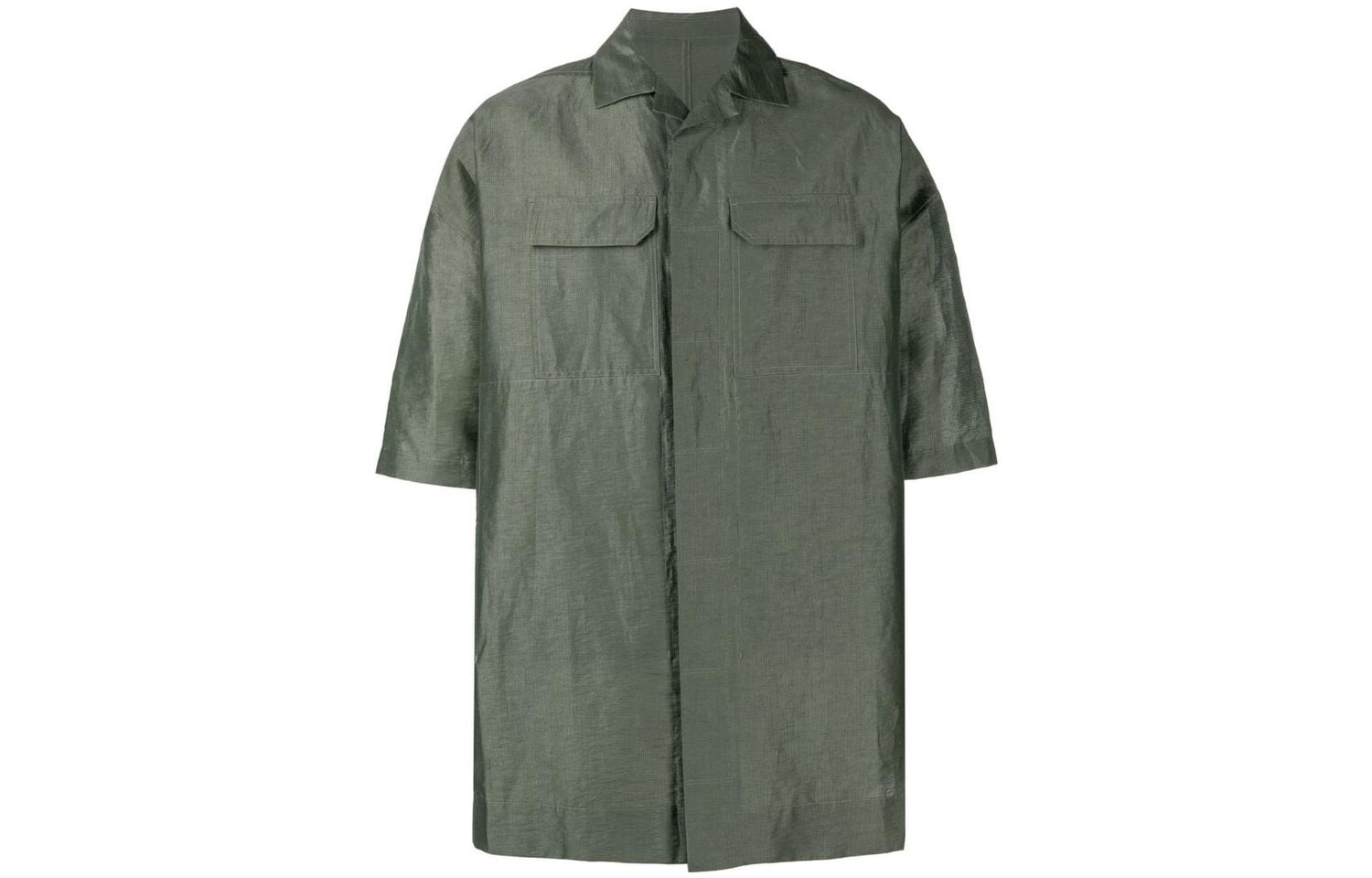Рубашка с короткими рукавами и мерцающим эффектом Rick Owens, зеленый
Рубашка с короткими рукавами и мерцающим эффектом Rick Owens, зеленый