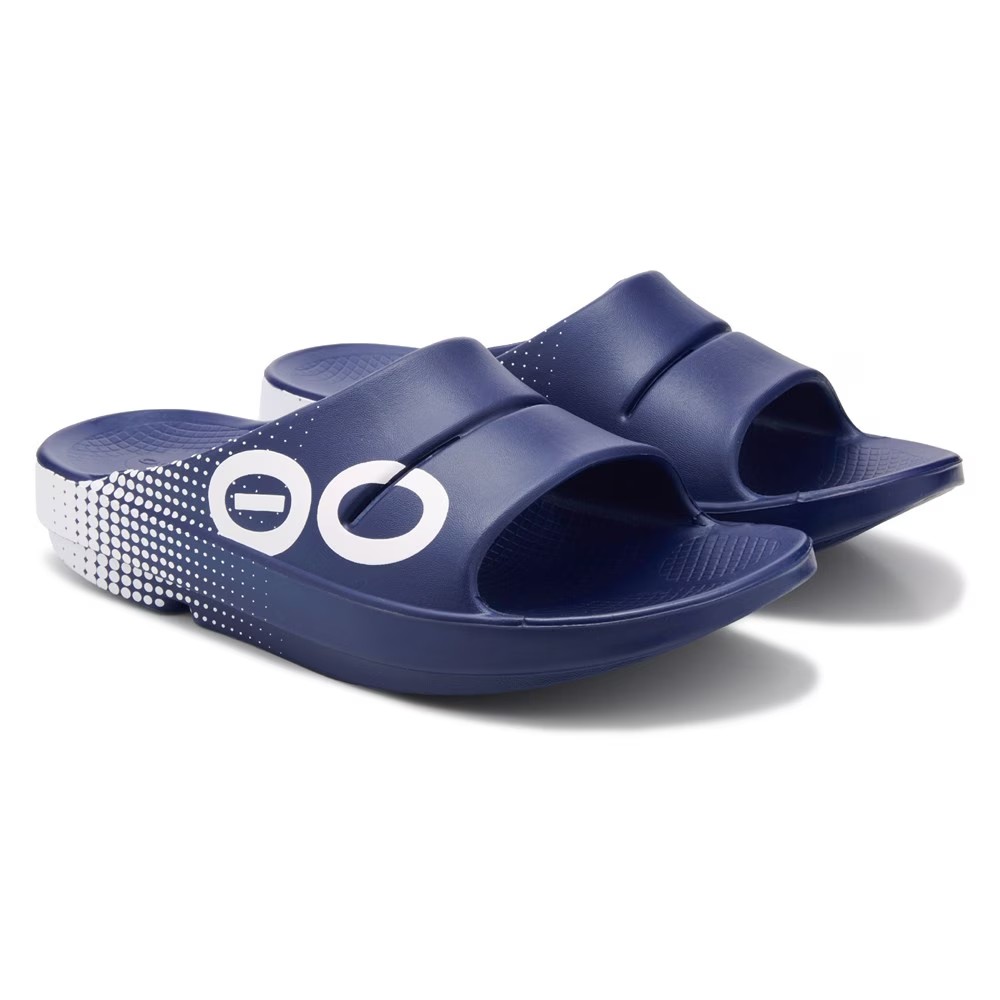 Оооо, матричные сандалии-слайды Oofos, синий
Оооо, матричные сандалии-слайды Oofos, синий