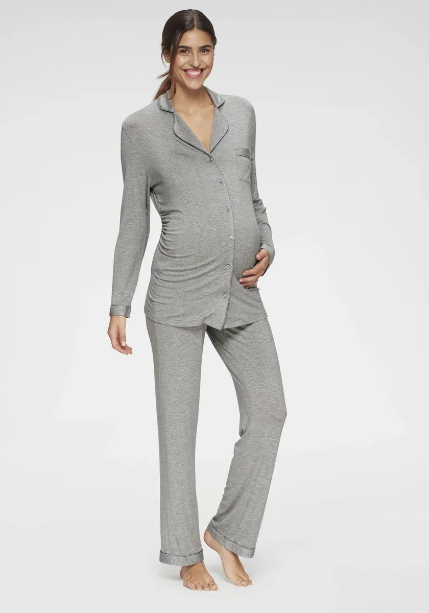 Пижама для беременных LASCANA (2 шт.), с планкой на пуговицах и рюшами по боковому шву, серый
Пижама для беременных LASCANA (2 шт.), с планкой на пуговицах и рюшами по боковому шву, серый