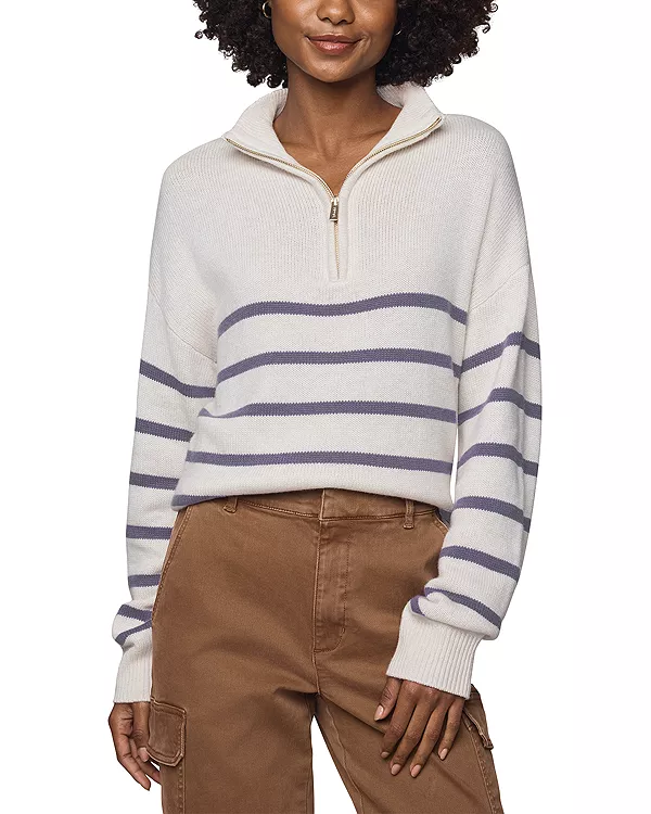 Свитер Georgie в полоску с застежкой-молнией до середины груди Splendid, белый
Свитер Georgie в полоску с застежкой-молнией до середины груди Splendid, белый