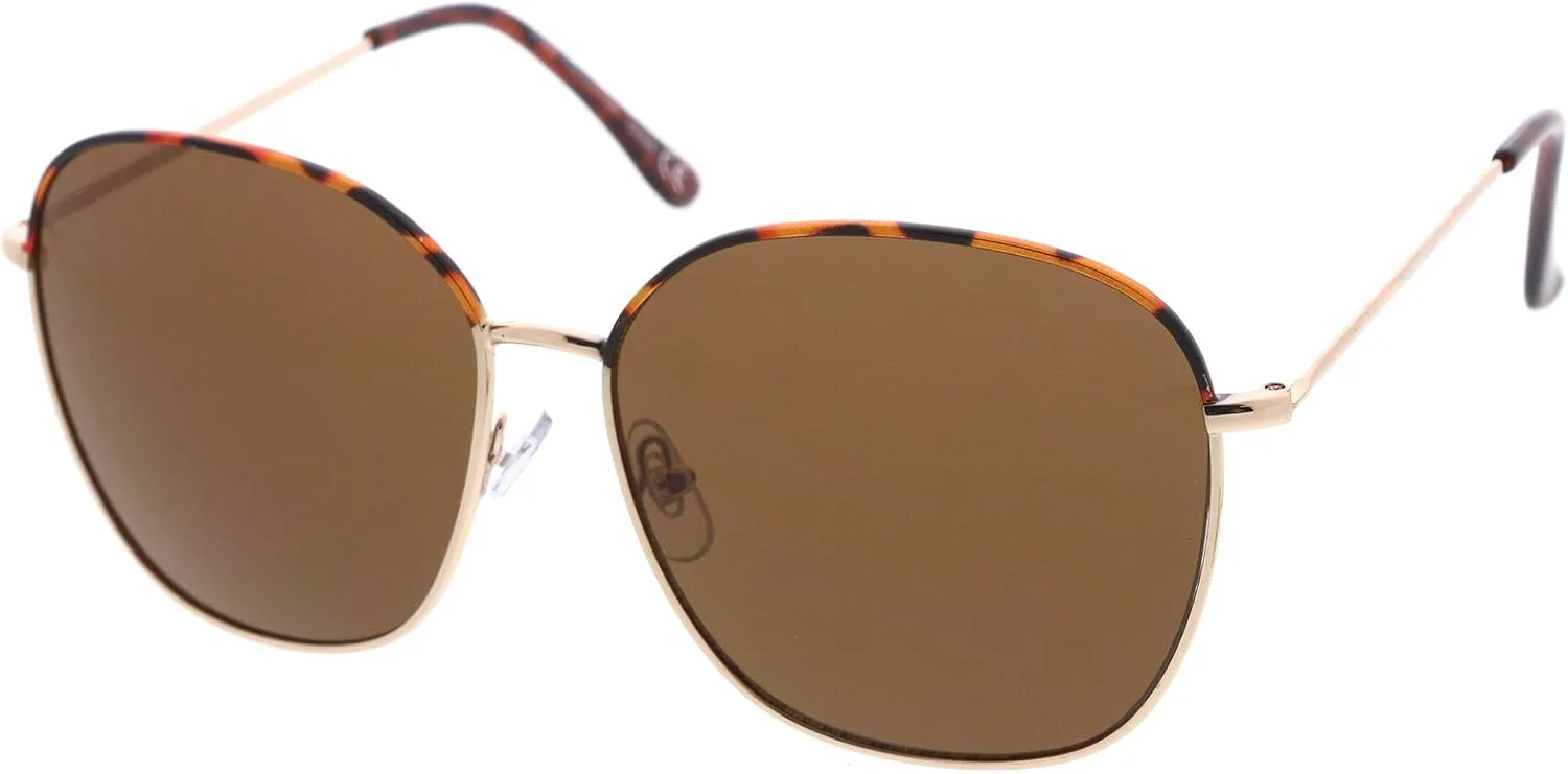 Солнцезащитные очки zeroUV Mod Oversize с двухцветной металлической оправой, тонкими дужками и квадратной формой, диаметр линз 61 мм, Tortoise-gold / Brown
Солнцезащитные очки zeroUV Mod Oversize с двухцветной металлической оправой, тонкими дужками и квадратной формой, диаметр линз 61 мм, Tortoise-gold / Brown