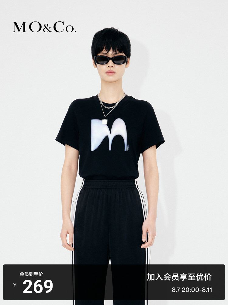 Хлопковая футболка Moco с принтом, круглым вырезом и короткими рукавами, черный
Хлопковая футболка Moco с принтом, круглым вырезом и короткими рукавами, черный