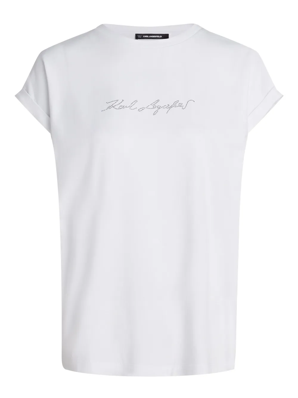 Футболка с фирменными стразами KARL LAGERFELD, белый
Футболка с фирменными стразами KARL LAGERFELD, белый
