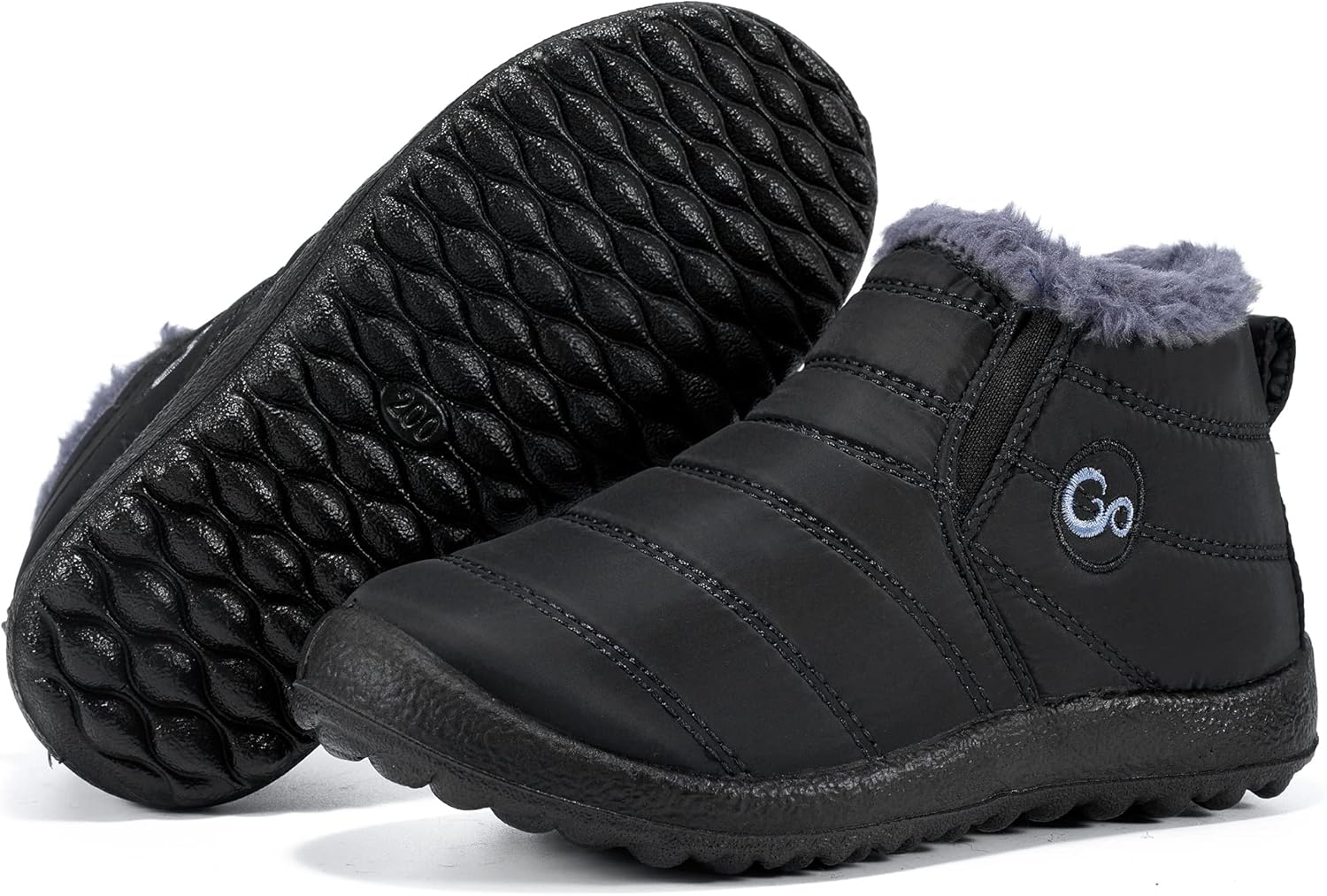 Зимние ботинки для мальчиков и девочек: теплые детские ботинки с меховой подкладкой, противоскользящие, водонепроницаемые, на резинке, удобные для прогулок на улице Atoshopce, Black
Зимние ботинки для мальчиков и девочек: теплые детские ботинки с меховой подкладкой, противоскользящие, водонепроницаемые, на резинке, удобные для прогулок на улице Atoshopce, Black