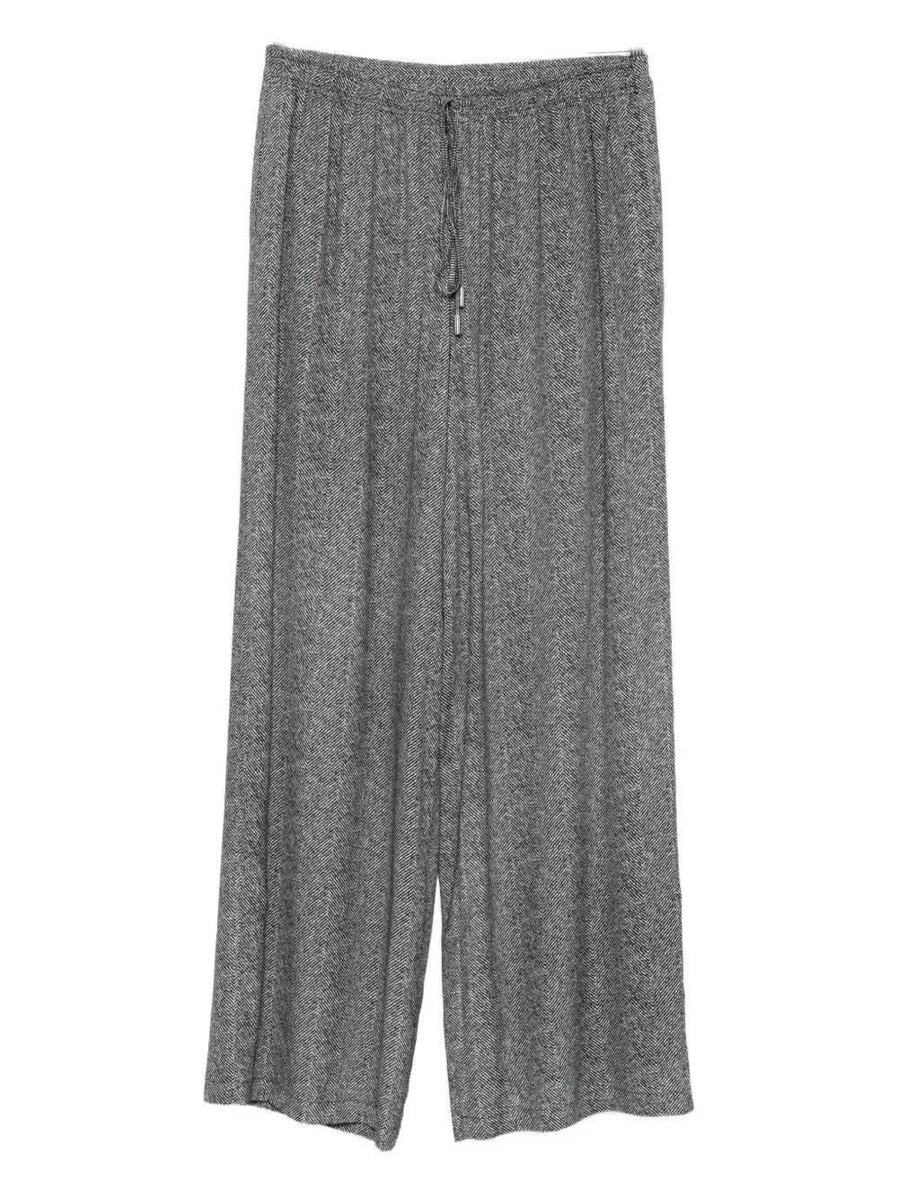 Брюки палаццо с кулиской и узором в елочку Ermanno Scervino, серый
Брюки палаццо с кулиской и узором в елочку Ermanno Scervino, серый