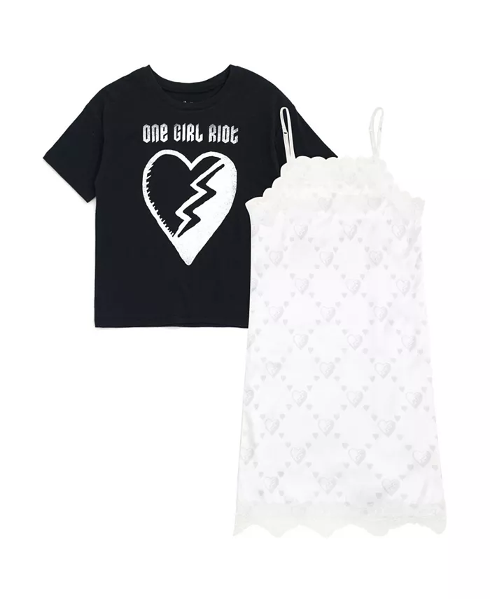 Набор для девочек: атласное платье с V-образным вырезом Disney и футболка с открытыми плечами Descendants, мультиколор
Набор для девочек: атласное платье с V-образным вырезом Disney и футболка с открытыми плечами Descendants, мультиколор