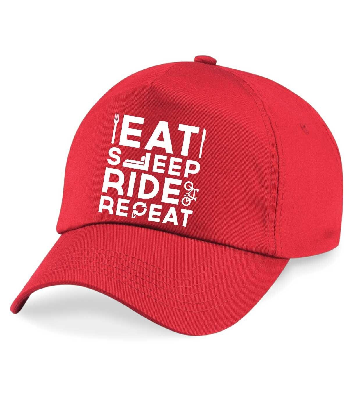 Бейсбольная кепка Eat Sleep Ride с повтором 60 SECOND MAKEOVER, красный 
Бейсбольная кепка Eat Sleep Ride с повтором 60 SECOND MAKEOVER, красный
