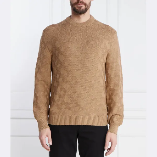 Свитер стандартного кроя из шерсти палао Boss, коричневый
Свитер стандартного кроя из шерсти палао Boss, коричневый