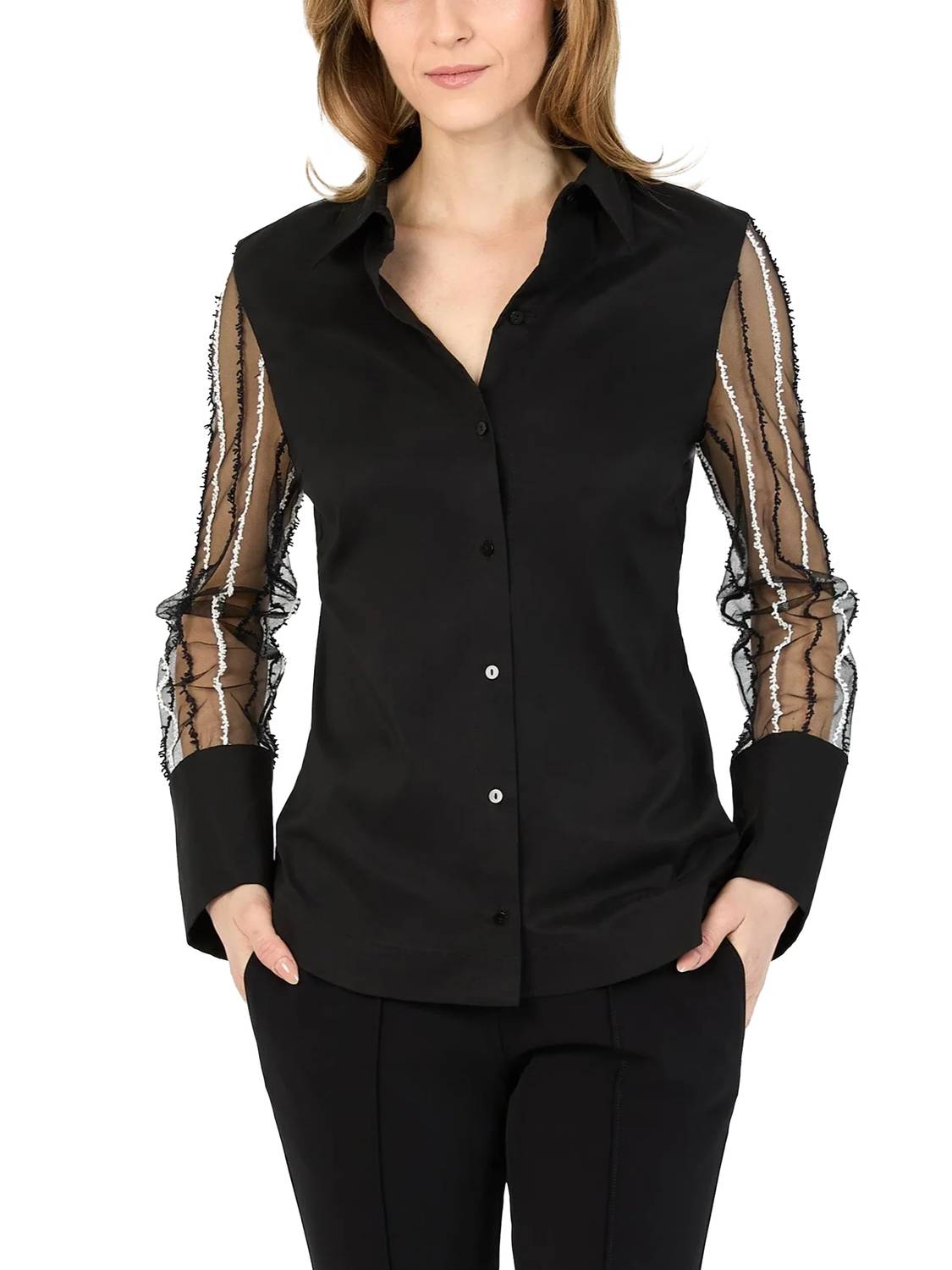 Керамика Поплин Рубашка с аппликацией в черном комби HILTON HOLLIS
Керамика Поплин Рубашка с аппликацией в черном комби HILTON HOLLIS