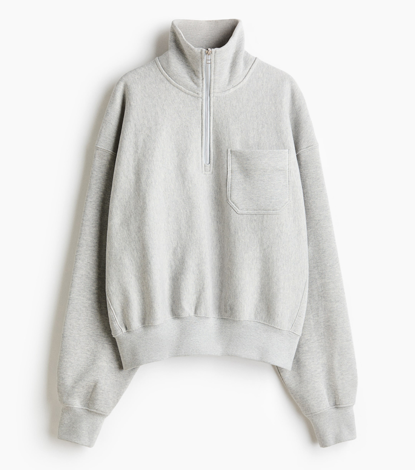 Свитшот H&M Half-Zip, светло-серый меланж
Свитшот H&M Half-Zip, светло-серый меланж