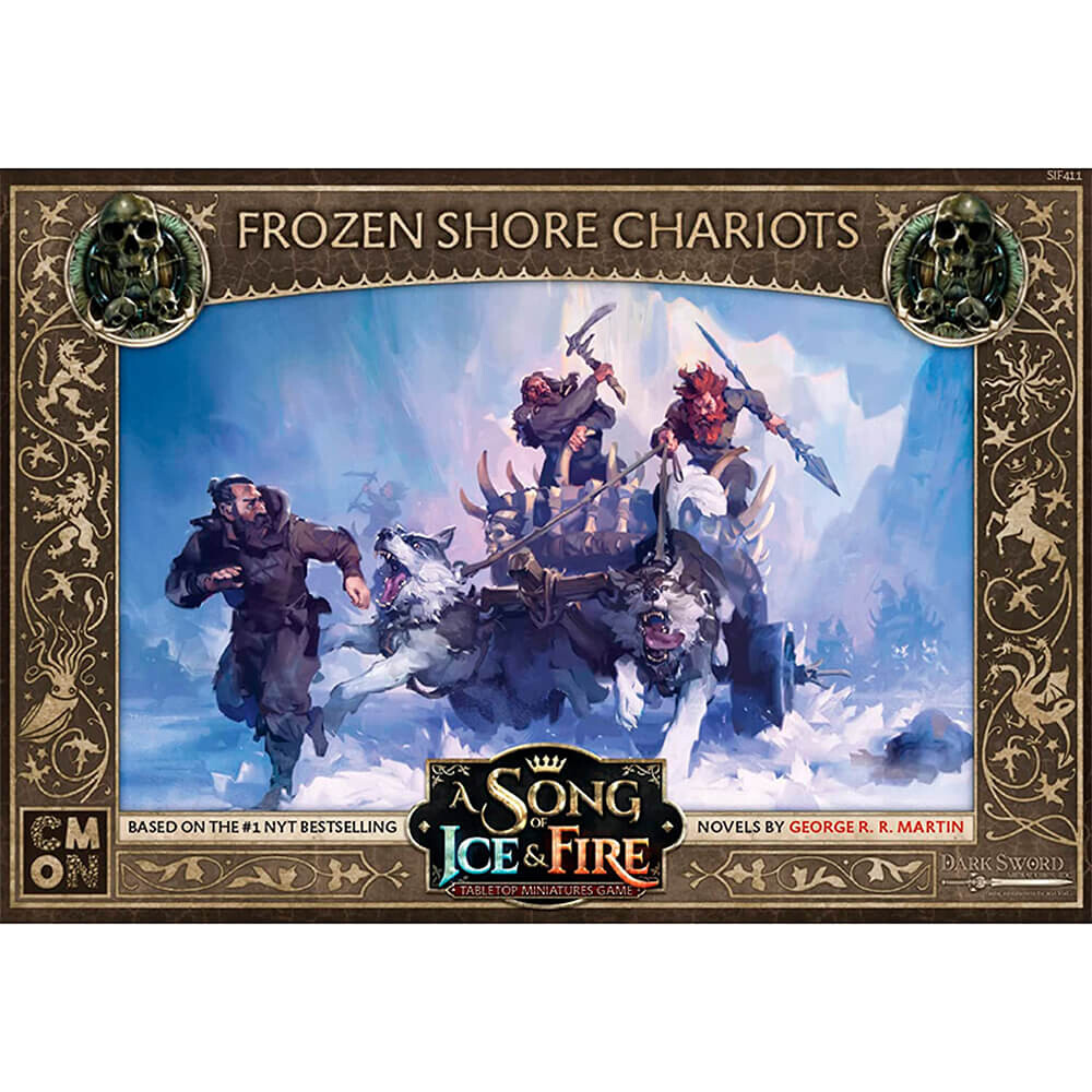 Дополнительный набор к CMON A Song of Ice and Fire Tabletop Miniatures Game, Frozen Shore Chariots 
Дополнительный набор к CMON A Song of Ice and Fire Tabletop Miniatures Game, Frozen Shore Chariots
