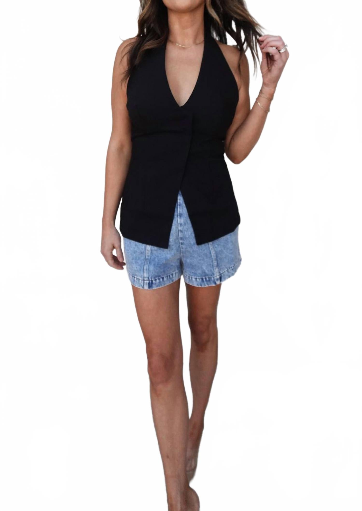 Черный топ-бюстье с V-образным вырезом OLIVACEOUS
Черный топ-бюстье с V-образным вырезом OLIVACEOUS