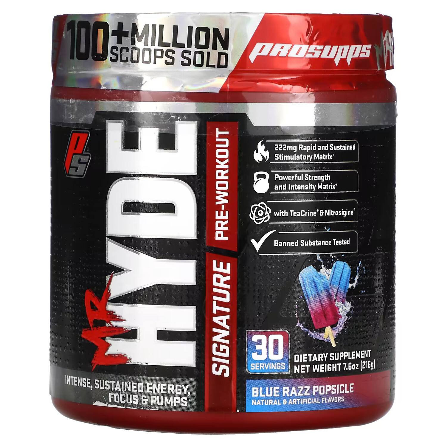 ProSupps, Mr. Hyde, Signature Pre Workout, со вкусом фруктового мороженого, 216 г (7,6 унции)
ProSupps, Mr. Hyde, Signature Pre Workout, со вкусом фруктового мороженого, 216 г (7,6 унции)
