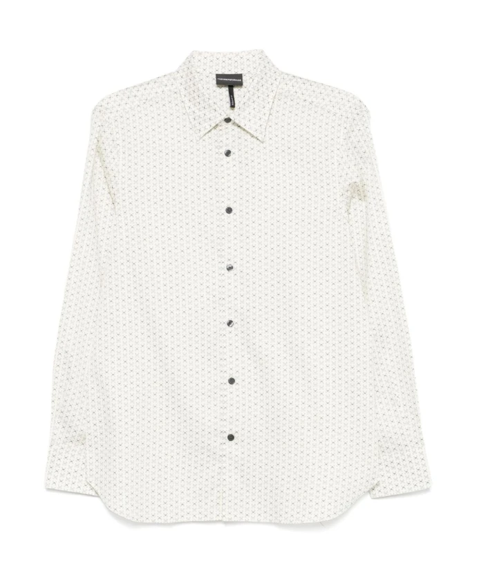 Белая рубашка с геометрическим узором и длинными рукавами Emporio Armani, белый
Белая рубашка с геометрическим узором и длинными рукавами Emporio Armani, белый