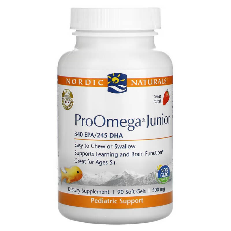 Омега-3 Nordic Naturals ProOmega Junior со вкусом клубники 340 мг, 90 капсул
Омега-3 Nordic Naturals ProOmega Junior со вкусом клубники 340 мг, 90 капсул