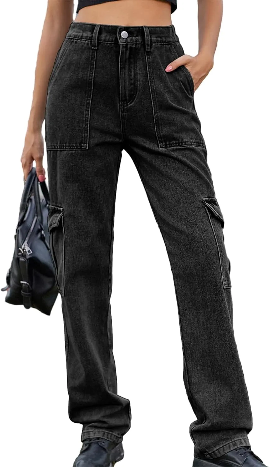 Женские карго джинсы с высокой талией и прямыми штанинами ATOFY
Женские карго джинсы с высокой талией и прямыми штанинами ATOFY