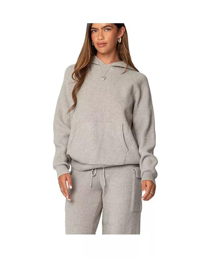 Женская толстовка с капюшоном Wynter свободного покроя Edikted, серый 
Женская толстовка с капюшоном Wynter свободного покроя Edikted, серый