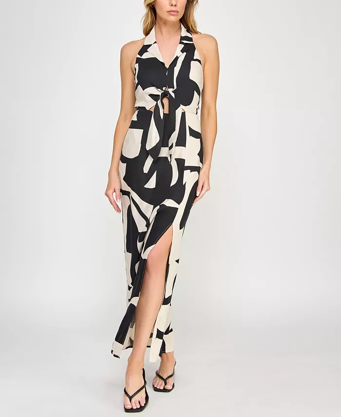 Платье-халтер с принтом для юниоров и вырезом-воротником INVITEE, черный
Платье-халтер с принтом для юниоров и вырезом-воротником INVITEE, черный