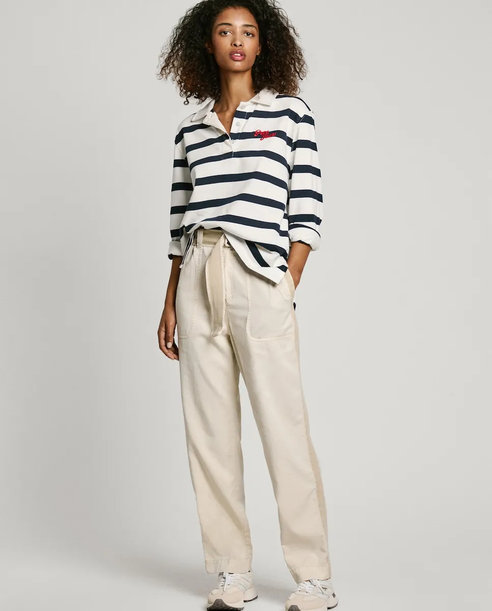 Женские брюки прямого кроя из твила с завышенной талией Pepe Jeans, бежевый
Женские брюки прямого кроя из твила с завышенной талией Pepe Jeans, бежевый