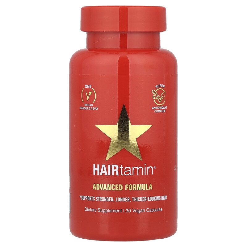 HAIRtamin, Advanced Formula, 30 веганских капсул
HAIRtamin, Advanced Formula, 30 веганских капсул