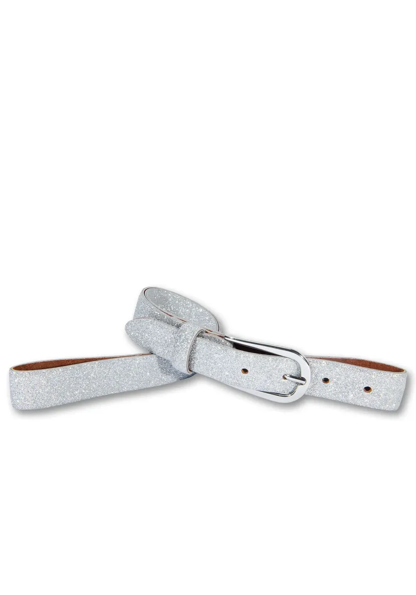 Кожаный ремень Silbergift с блестками на поверхности, серебристый
Кожаный ремень Silbergift с блестками на поверхности, серебристый