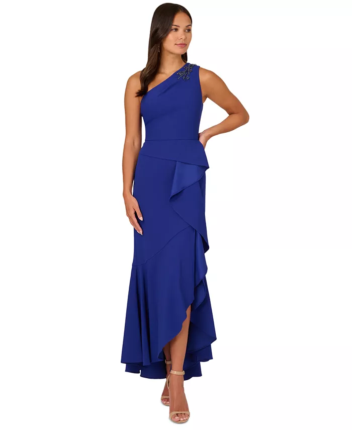 Женское бисерное платье-крэп с одним плечом Adrianna Papell, синий
Женское бисерное платье-крэп с одним плечом Adrianna Papell, синий