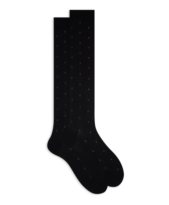 Хлопковые длинные носки с оранжевой вышивкой Gallo, мультиколор
Хлопковые длинные носки с оранжевой вышивкой Gallo, мультиколор