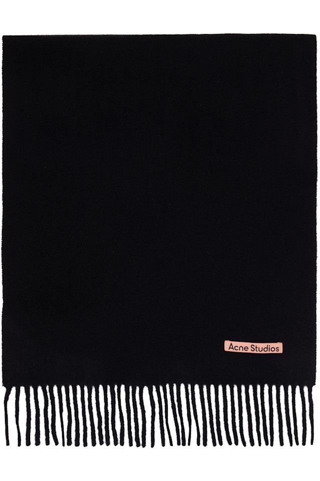 Узкий шерстяной шарф с бахромой Acne Studios, черный
Узкий шерстяной шарф с бахромой Acne Studios, черный