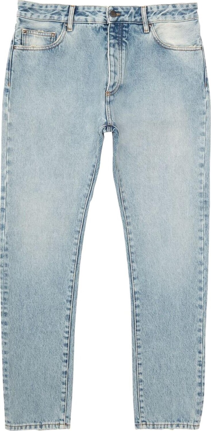Джинсы Palm Angels Straight Curved Logo Jeans 'Light/Blue', синий 
Джинсы Palm Angels Straight Curved Logo Jeans 'Light/Blue', синий
