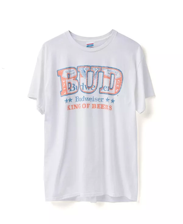 Футболка унисекс Budweiser King of Beers с надписью "Блошиный рынок" Junk Food Clothing, белый
Футболка унисекс Budweiser King of Beers с надписью "Блошиный рынок" Junk Food Clothing, белый