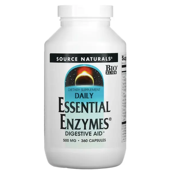Пищеварительные ферменты Source Naturals Daily Essential Enzymes, 500 мг, 360 капсул
Пищеварительные ферменты Source Naturals Daily Essential Enzymes, 500 мг, 360 капсул