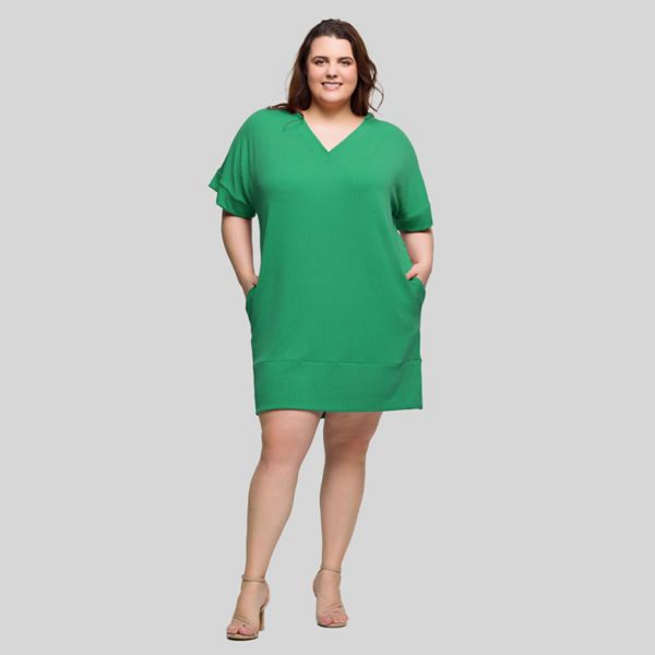 Платье-футболка с V-образным вырезом и карманом больших размеров 24Seven Comfort Apparel, зеленый
Платье-футболка с V-образным вырезом и карманом больших размеров 24Seven Comfort Apparel, зеленый