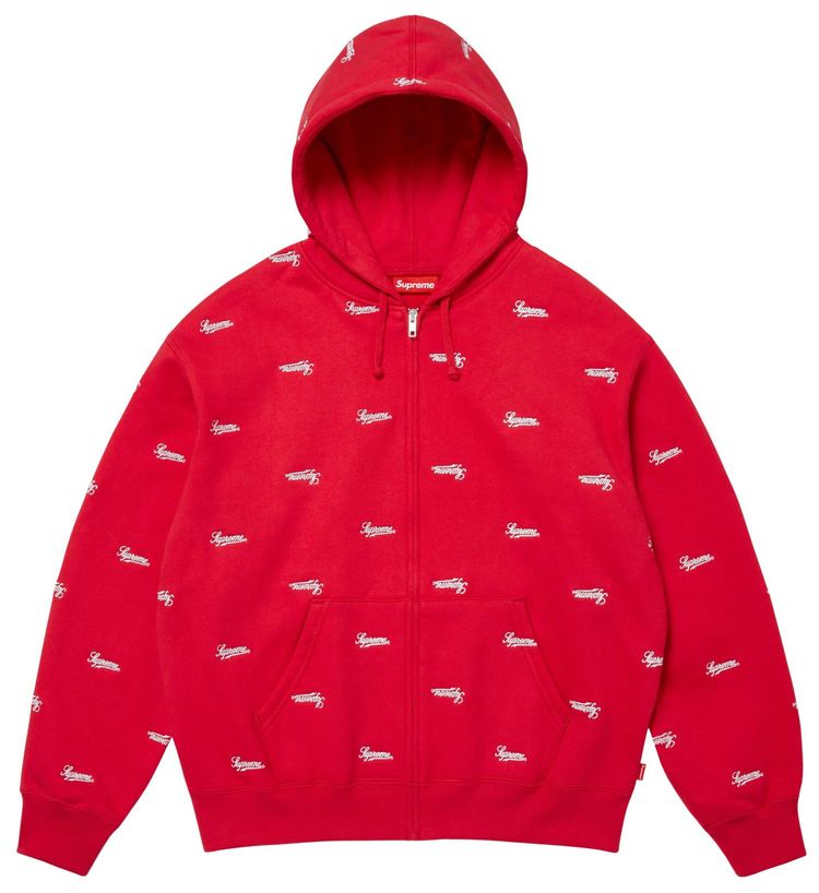 Толстовка Supreme Repeat Script на молнии с капюшоном, красная
Толстовка Supreme Repeat Script на молнии с капюшоном, красная